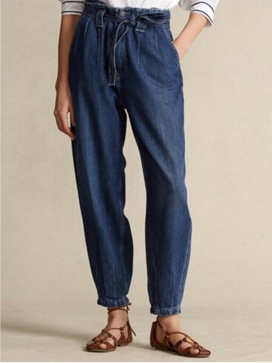 Polo Ralph Lauren Denim - Polo by Ralph Lauren Dark Blue Boyfriend Paperbag Jeans